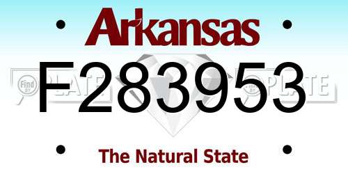F283953 Arkansas License Plate