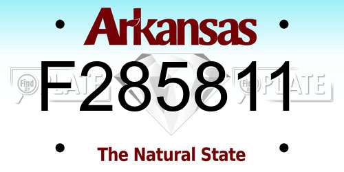 F285811 Arkansas License Plate