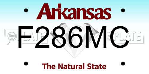 F286MC Arkansas License Plate