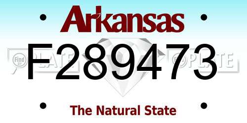 F289473 Arkansas License Plate