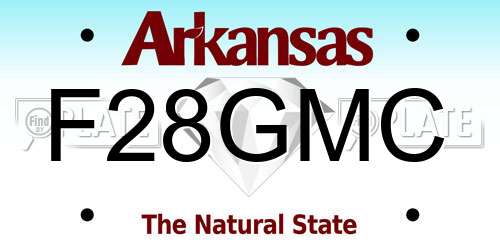 F28GMC Arkansas License Plate