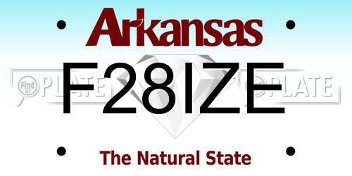 F28IZE Arkansas License Plate