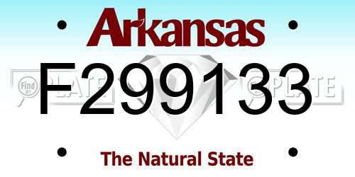 F299133 Arkansas License Plate