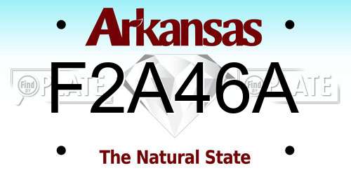 F2A46A Arkansas License Plate