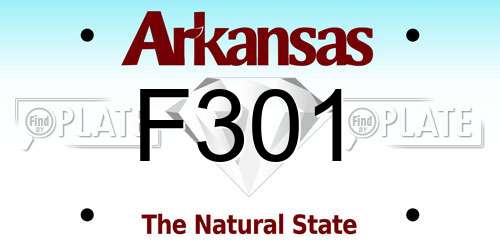F301 Arkansas License Plate