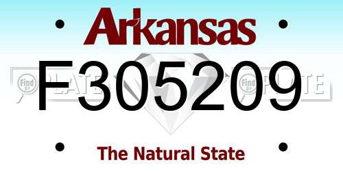 F305209 Arkansas License Plate