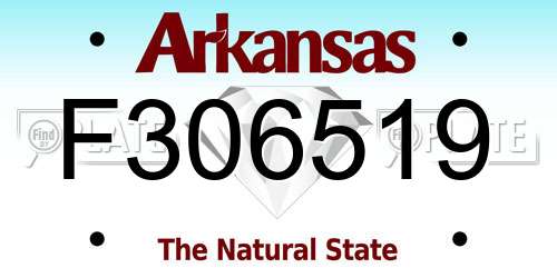 F306519 Arkansas License Plate