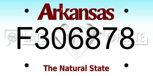 F306878 Arkansas License Plate