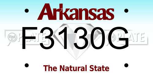 F3130G Arkansas License Plate