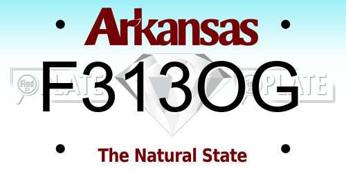 F313OG Arkansas License Plate