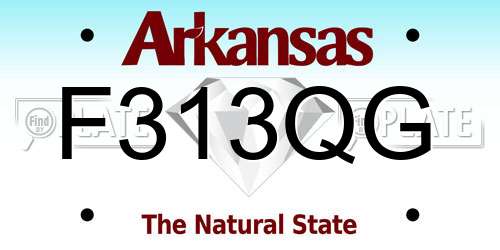 F313QG Arkansas License Plate