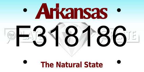 F318186 Arkansas License Plate