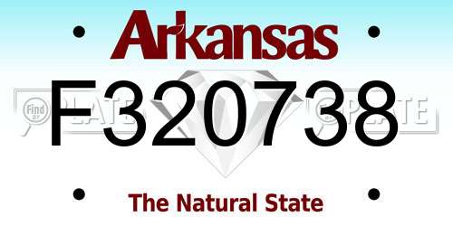 F320738 Arkansas License Plate
