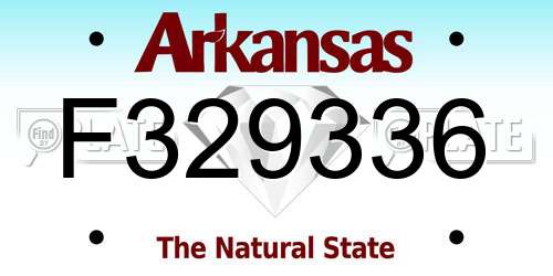 F329336 Arkansas License Plate