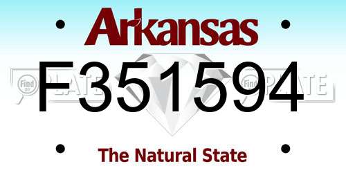 F351594 Arkansas License Plate
