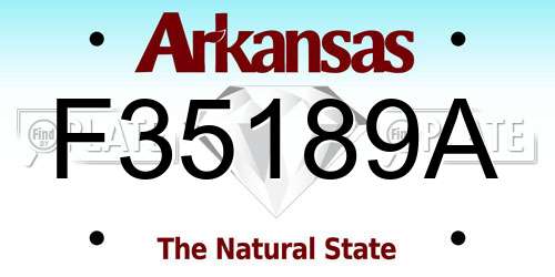 F35189A Arkansas License Plate