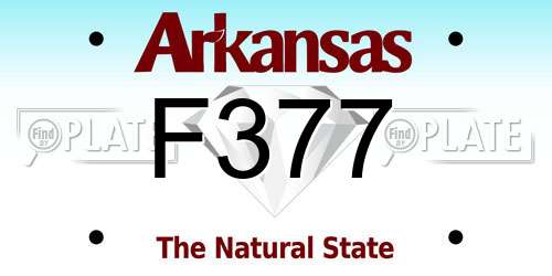 F377 Arkansas License Plate