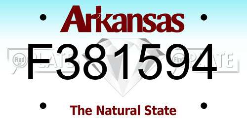 F381594 Arkansas License Plate