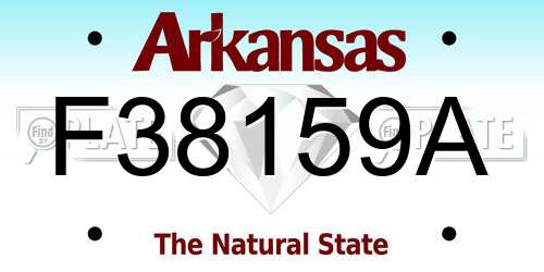 F38159A Arkansas License Plate