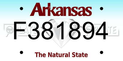 F381894 Arkansas License Plate
