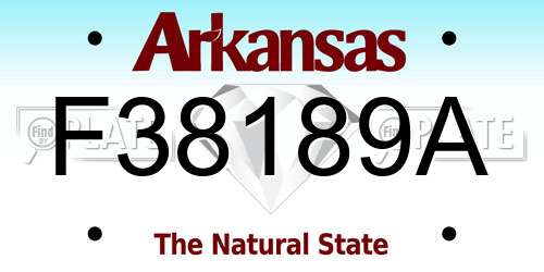 F38189A Arkansas License Plate