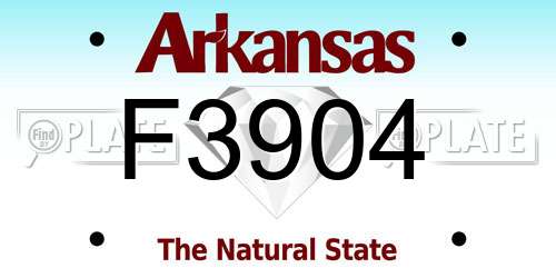 F3904 Arkansas License Plate