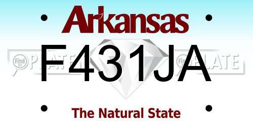 F431JA Arkansas License Plate