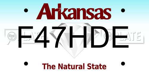 F47HDE Arkansas License Plate