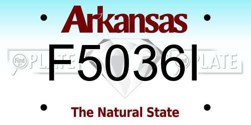F5036I Arkansas License Plate