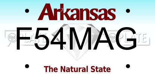 F54MAG Arkansas License Plate