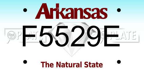 F5529E Arkansas License Plate