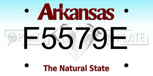F5579E Arkansas License Plate