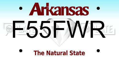 F55FWR Arkansas License Plate