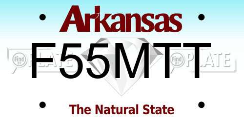 F55MTT Arkansas License Plate