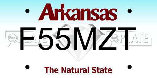 F55MZT Arkansas License Plate