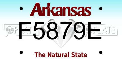 F5879E Arkansas License Plate