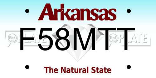 F58MTT Arkansas License Plate
