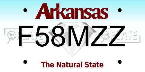 F58MZZ Arkansas License Plate