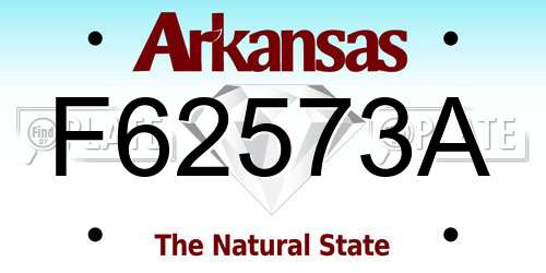 F62573A Arkansas License Plate