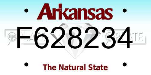 F628234 Arkansas License Plate