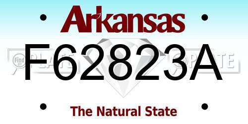 F62823A Arkansas License Plate
