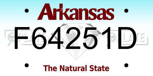 F64251D Arkansas License Plate