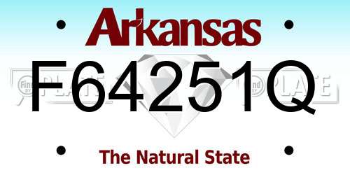 F64251Q Arkansas License Plate