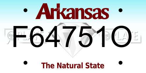 F64751O Arkansas License Plate