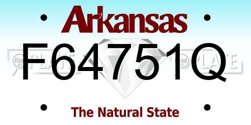 F64751Q Arkansas License Plate