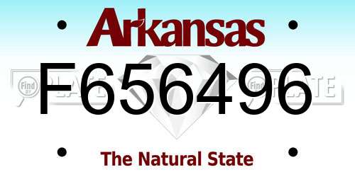 F656496 Arkansas License Plate