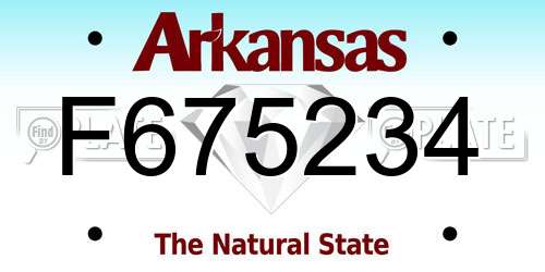 F675234 Arkansas License Plate