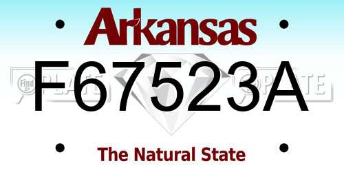 F67523A Arkansas License Plate