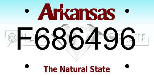 F686496 Arkansas License Plate