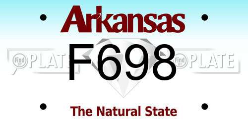 F698 Arkansas License Plate